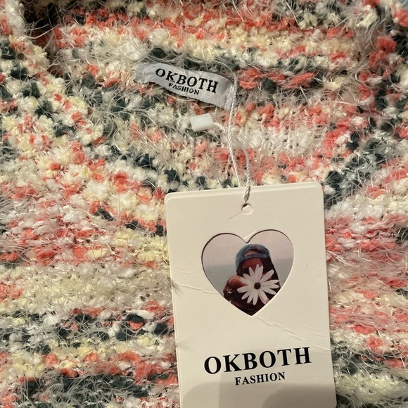 NWT Okboth Eyelash Sweater Multicolored Soft Crew Neck Sweater - Picture 2 of 8